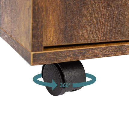 Lockable Desk Trolley with 3 Drawers & 2 Compartments