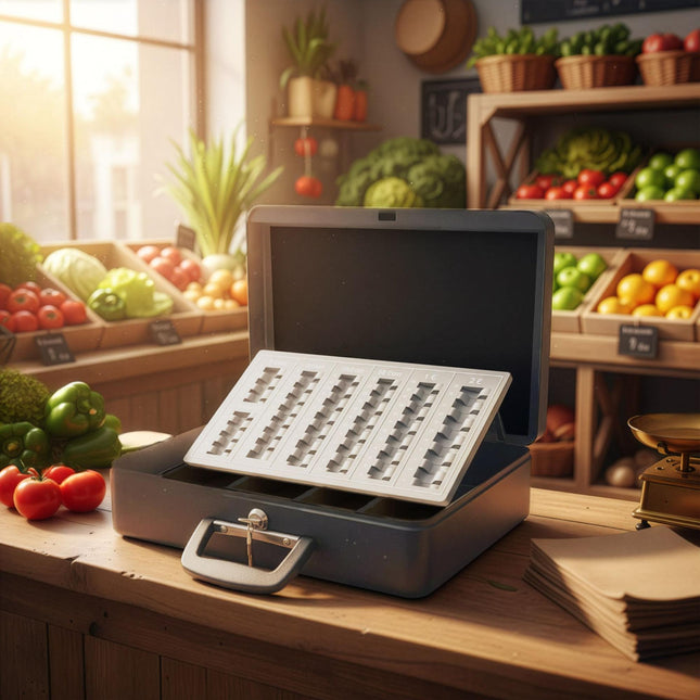 Lockable Iron Cash Box with Removable Insert