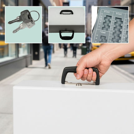 Lockable Iron Cash Box with Removable Insert