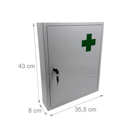Lockable Medical Cabinet – White, 5 Compartments