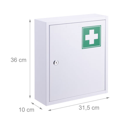 Lockable Medicine Cabinet – 3 Compartments, Wall-Mount
