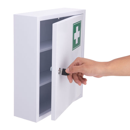 Lockable Medicine Cabinet – 3 Compartments, Wall-Mount