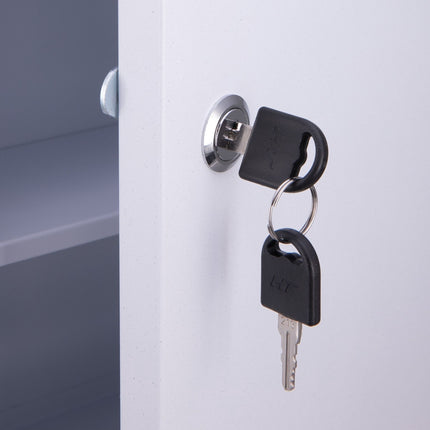 Lockable Medicine Cabinet – 3 Compartments, Wall-Mount