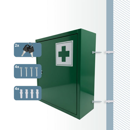 Lockable Medicine Cabinet, 3 Shelves, Wall-Mountable