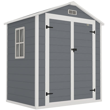 Lockable Metal Garden Shed, Double Door, Window, 1.80 x 1.30 x 2.10 m