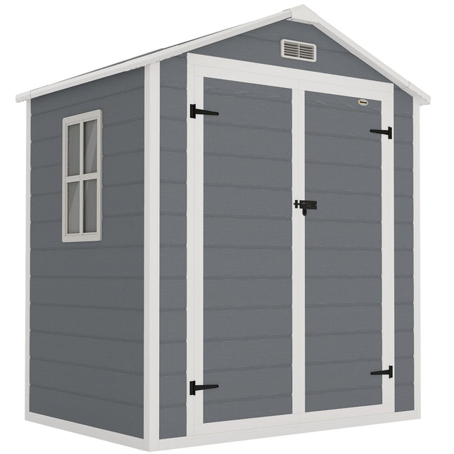 Lockable Metal Garden Shed, Double Door, Window, 1.80 x 1.30 x 2.10 m