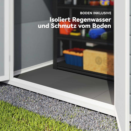 Lockable Metal Garden Shed, Double Door, Window, 1.80 x 1.30 x 2.10 m