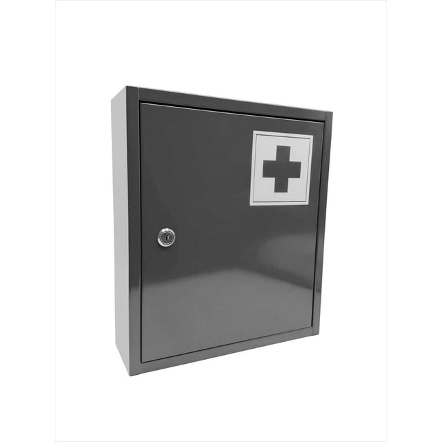 Lockable Metal Medicine Cabinet with 3 Shelves