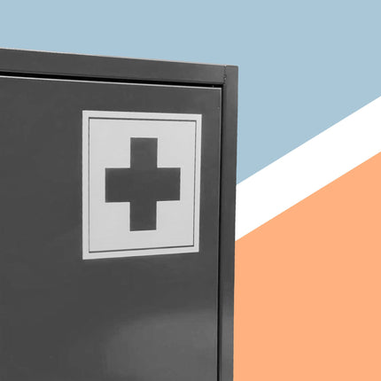 Lockable Metal Medicine Cabinet with 3 Shelves