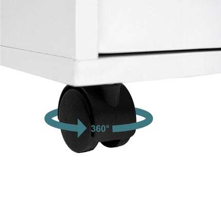Lockable Mobile Desk Pedestal with Drawer and Compartment