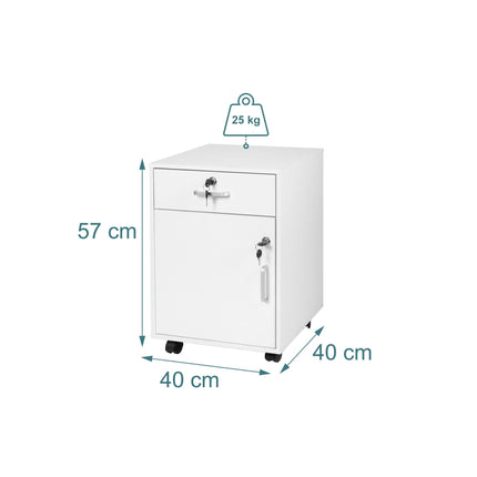 Lockable Mobile Desk Pedestal with Drawer and Compartment