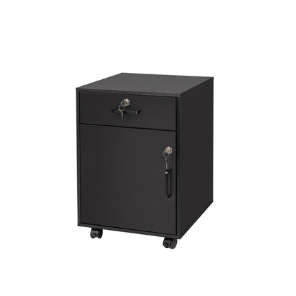 Lockable Mobile Pedestal with Drawer and Compartment