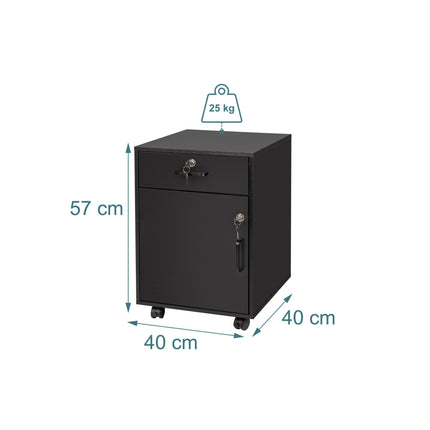 Lockable Mobile Pedestal with Drawer and Compartment