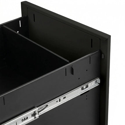 Lockable Steel Rolling File Cabinet, 3-Drawer