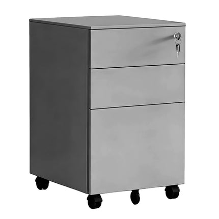 Lockable Steel Rolling File Cabinet, 3 Drawers
