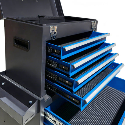 Lockable Steel Tool Trolley, 5 Drawers, Removable Top