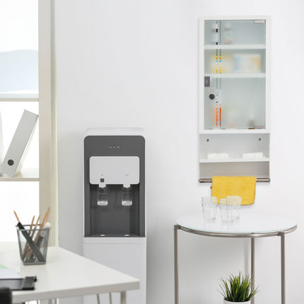 Lockable medicine cabinet with glass door