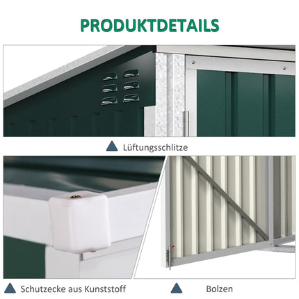 Lockable wheeled box in steel, fits 2 tonnes, green