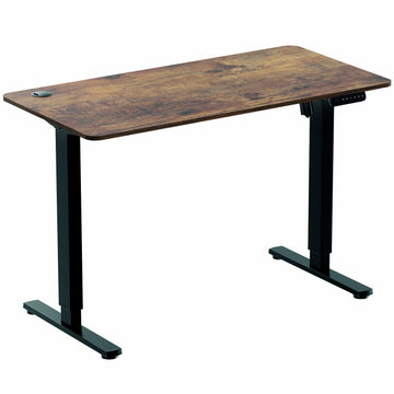 LogiLink Electric Height-Adjustable Desk 1200 x 600 mm, Black/Brown, 70 kg Load