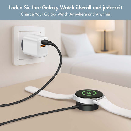 LogiLink Magnetic Charger for Galaxy Watch 3–8, Active 1/2, Ultra, USB-C, Black