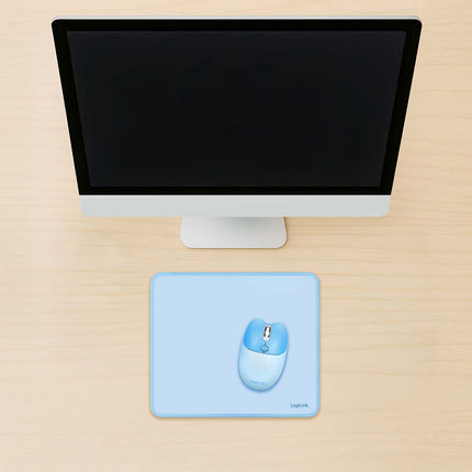 LogiLink Mouse Pad 22 x 25 cm with Non-Slip Rubber Base, Blue, Microfibre