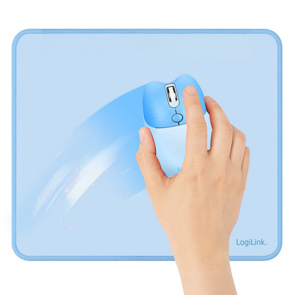 LogiLink Mouse Pad 22 x 25 cm with Non-Slip Rubber Base, Blue, Microfibre