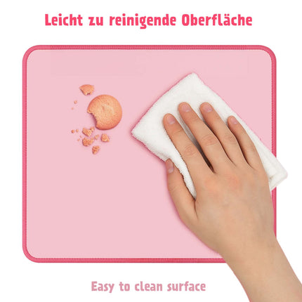 LogiLink Mouse Pad 22 x 25 cm with Non-Slip Rubber Base, Pink, Stitched Edges