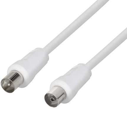 LogiLink TV Antenna Cable 2.5 m, IEC Male to Female, White, Double Shielded