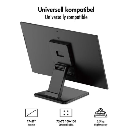 LogiLink Touchscreen Stand for 17–27 Inch Screens, Up To 6.5 kg, Black
