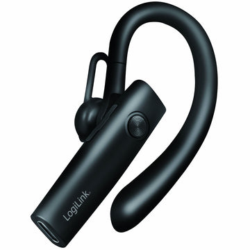 LogiLink Wireless Mono Bluetooth Headset with Detachable Mic, Black