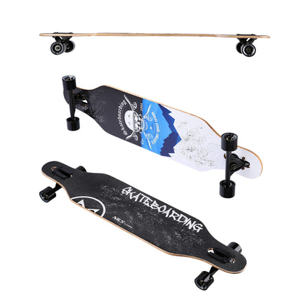 Longboard – Skull Design, Wood Deck