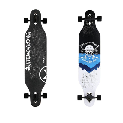 Longboard – Skull Design, Wood Deck