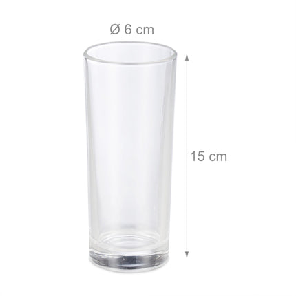 Long drink glasses in a set of 12