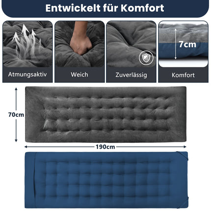 Lounge Chair Cushion 190x70 cm, Crystal Velvet, Gray