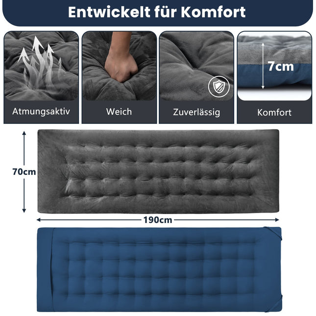 Lounge Chair Cushion 190x70 cm, Crystal Velvet, Gray