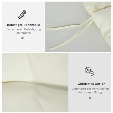 Creamy white garden chair cushion, polyester, 200x60x13cm