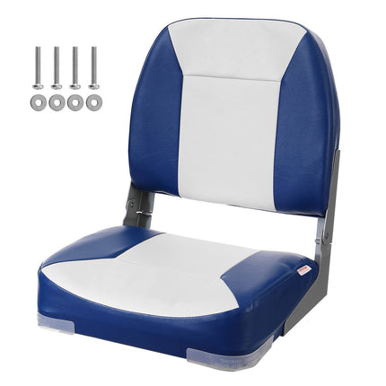 Low Back Folding Boat Seat, Waterproof Padded, 18.9 In
