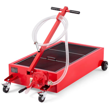 Low Profile Rolling Oil Drain Pan, 20 Gallon, Manual Pump