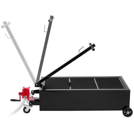 Low Profile Rolling Oil Drain Pan, 25 Gallon, Hand Pump