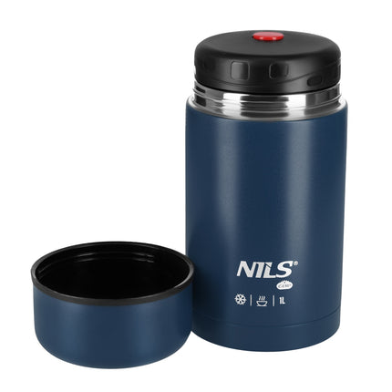 Lunch Thermos 1000ml, Blue, Insulated Flask