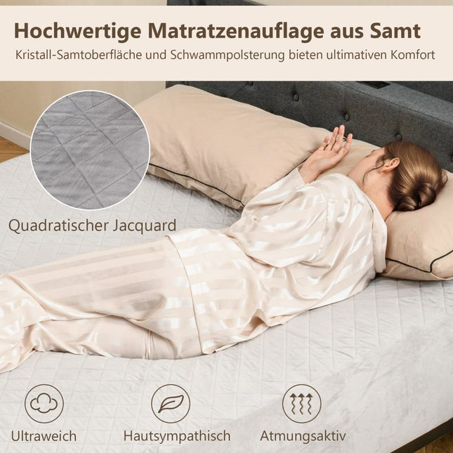 Luxury Mattress Protector, Deep Pocket, Grey, 140x200 cm
