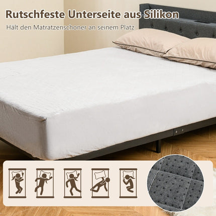 Luxury Mattress Protector, Deep Pocket, Grey, 140x200 cm
