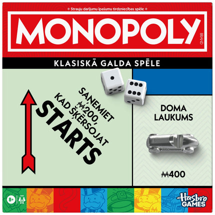 MONOPOLY Classic Board Game in Latvian Language Edition