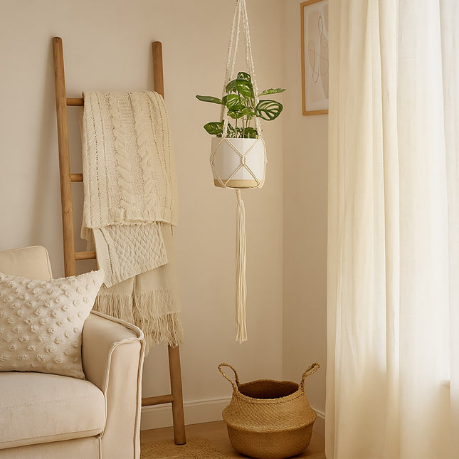 Macramé plantenhangerset, 7 stuks, verschillende maten