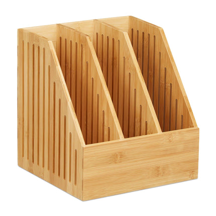 Magazine collector A4 bamboo with 3 compartments