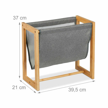 Magazine rack in bamboo & fabric