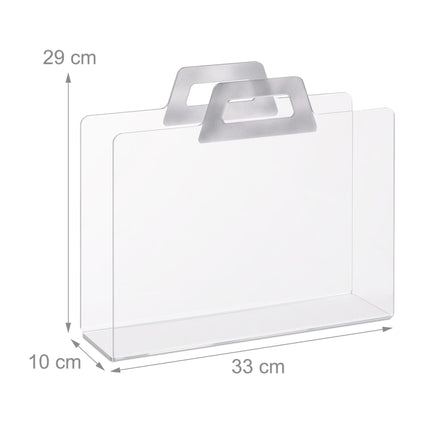 Magazine rack in transparent acrylic