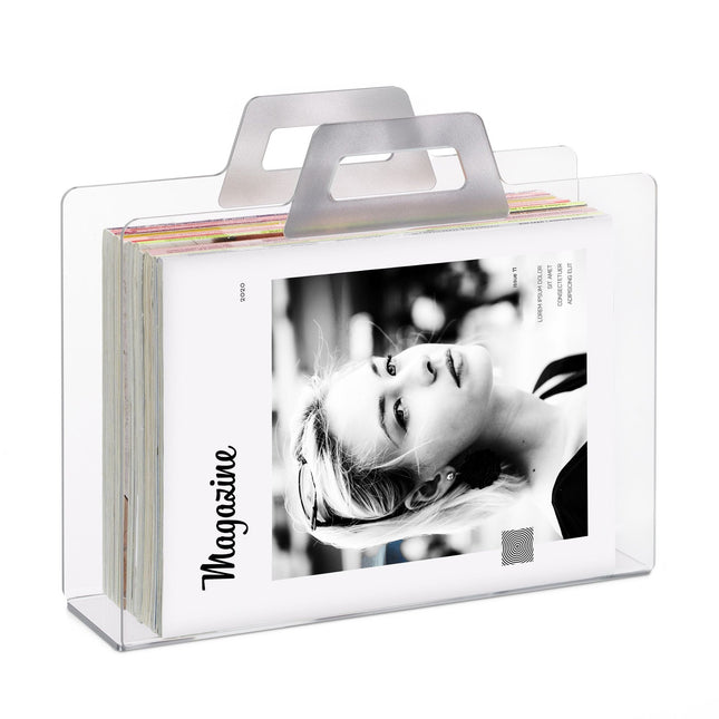 Magazine rack in transparent acrylic