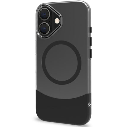 Magdual MagSafe compatible case iPhone 16 Black + Transparent