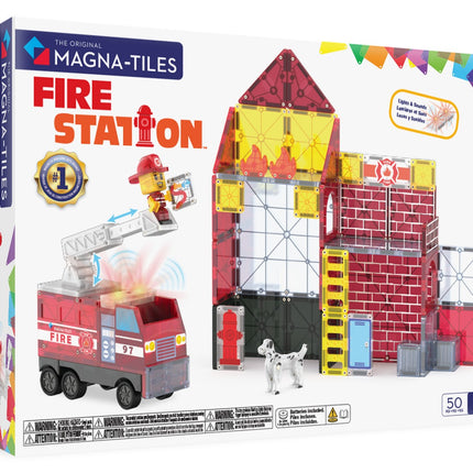 Magnet Constructor Set, Fire Station Theme, 50 Pieces